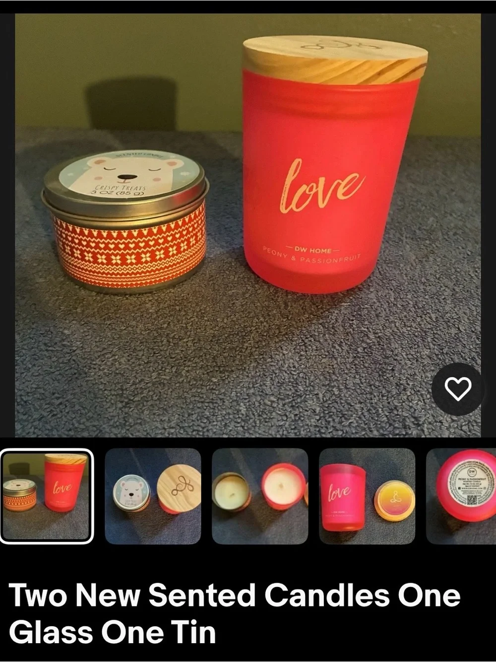 DW Home Pink 'Love' Peony & Passionfruit Candle with Wood Lid